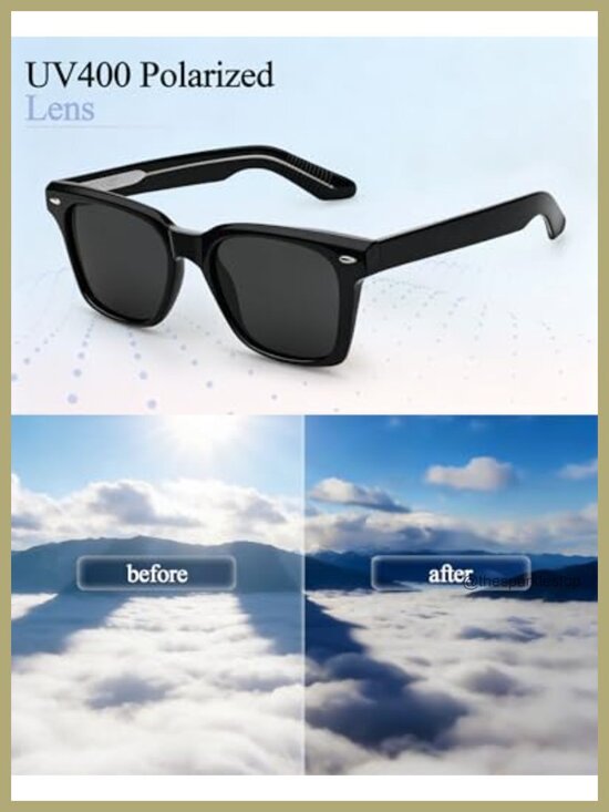 Retro Square Polarized Sunglasses UV400 Protection Acetate TR90 Frame Men Women main image 4
